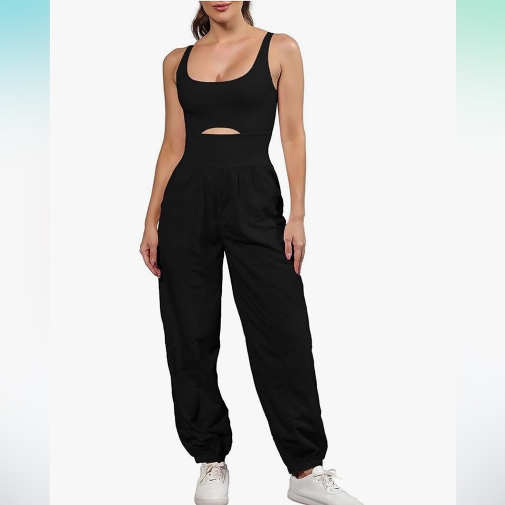 Women's Jumpsuit Black Sporty M